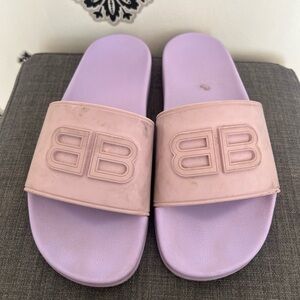 Balenciaga Lavender Slide Sandals size 11 made in Italy